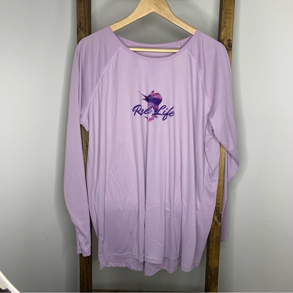 Reel Life Women's Lavender Dri Fit Long Sleeve Top XXL - Picture 1 of 6